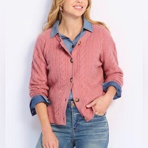 Langley Cable Crew Neck Cardigan